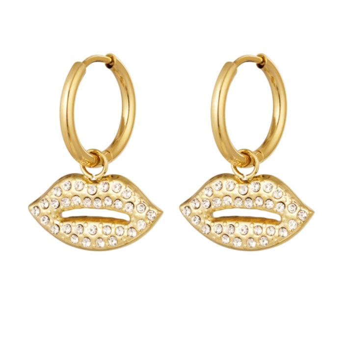 Kiss oorbellen - goud
