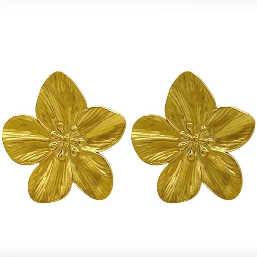 tropical oorbellen - goud