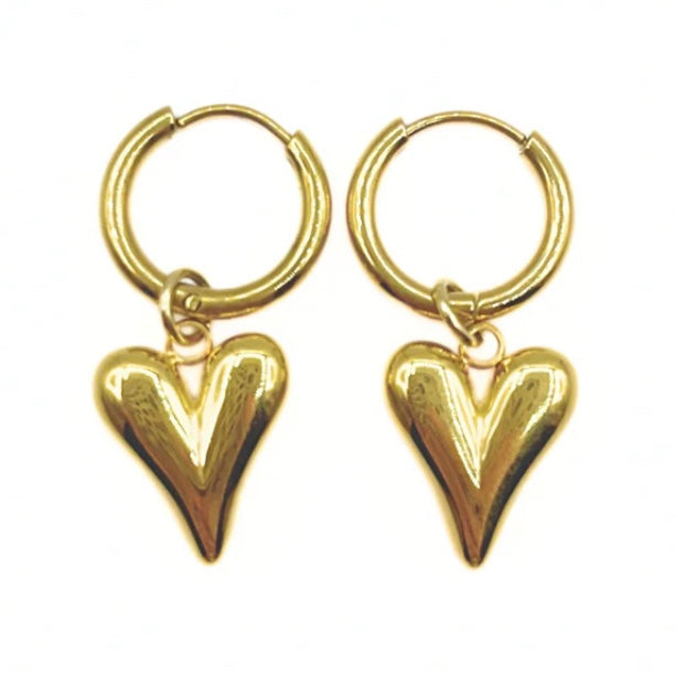 small heart oorbellen - goud