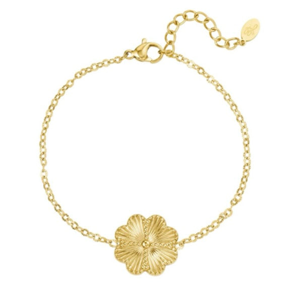 Bloem armband - goud