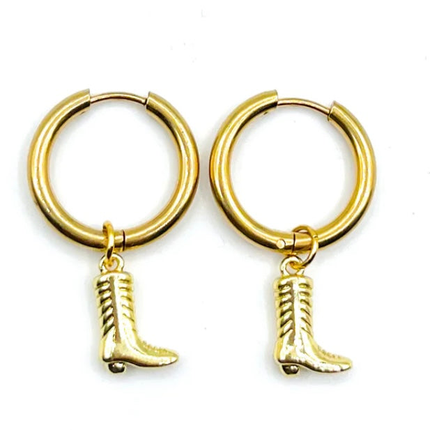 Cowboy oorbellen - goud