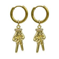 Peace oorbellen - goud