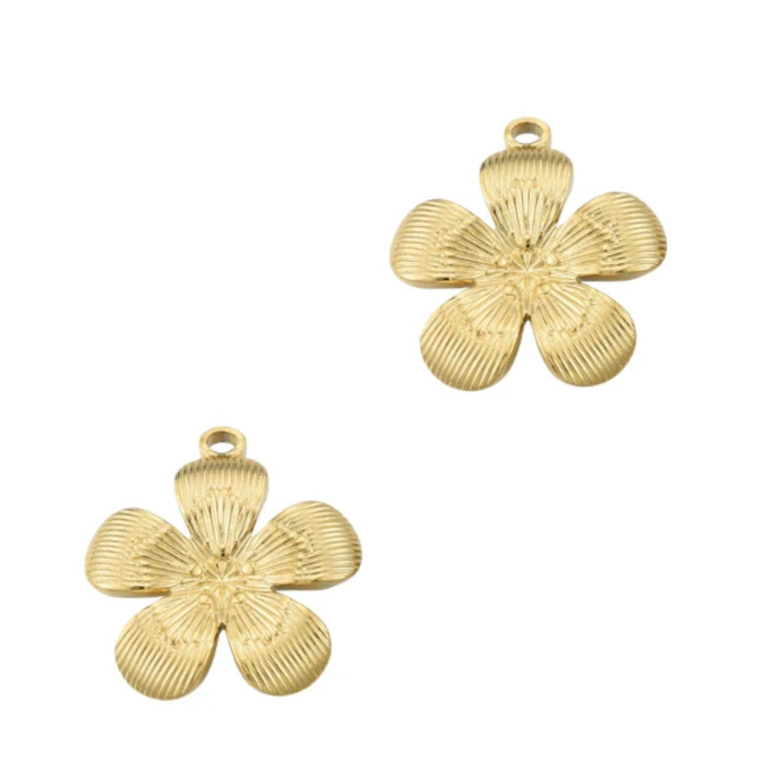 Bedel (Stainless steel) Bloem Goud - 1 stuk