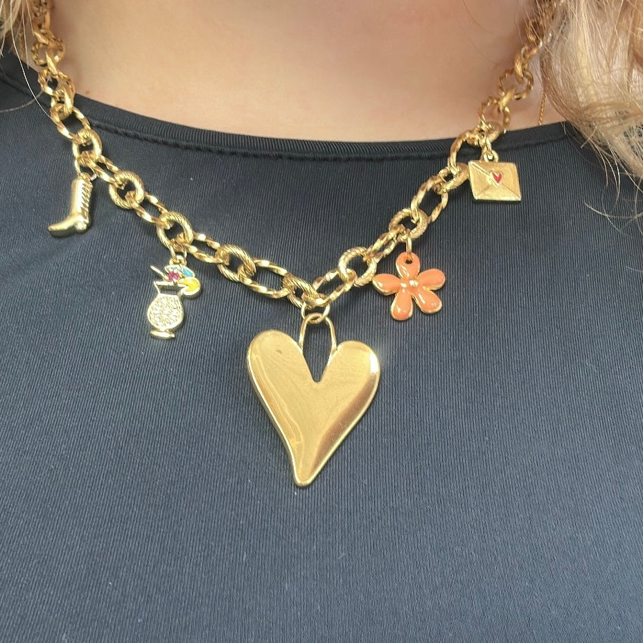 Bedelketting oranje - goud