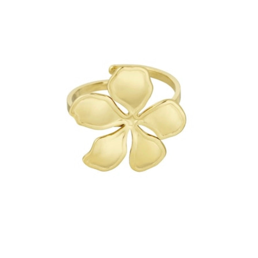 Glitz flower ring - goud