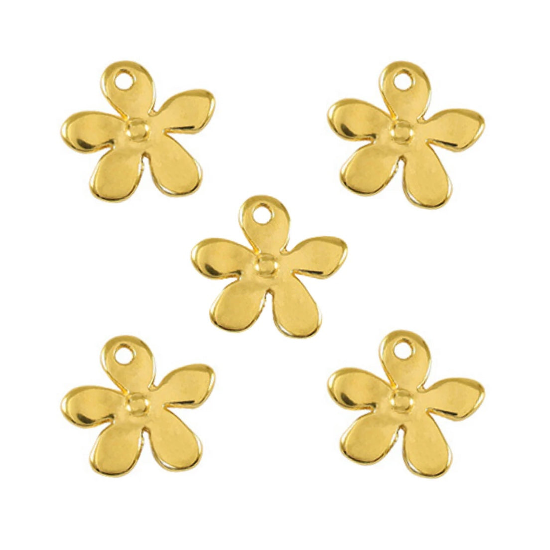 DQ Bedel Bloem Hanger 13mm Goud - 1 stuk