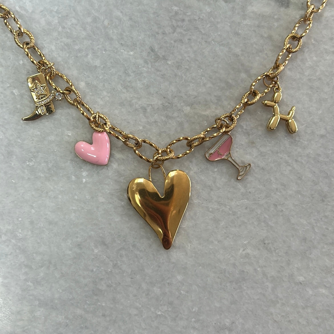 Bedelketting puck - goud