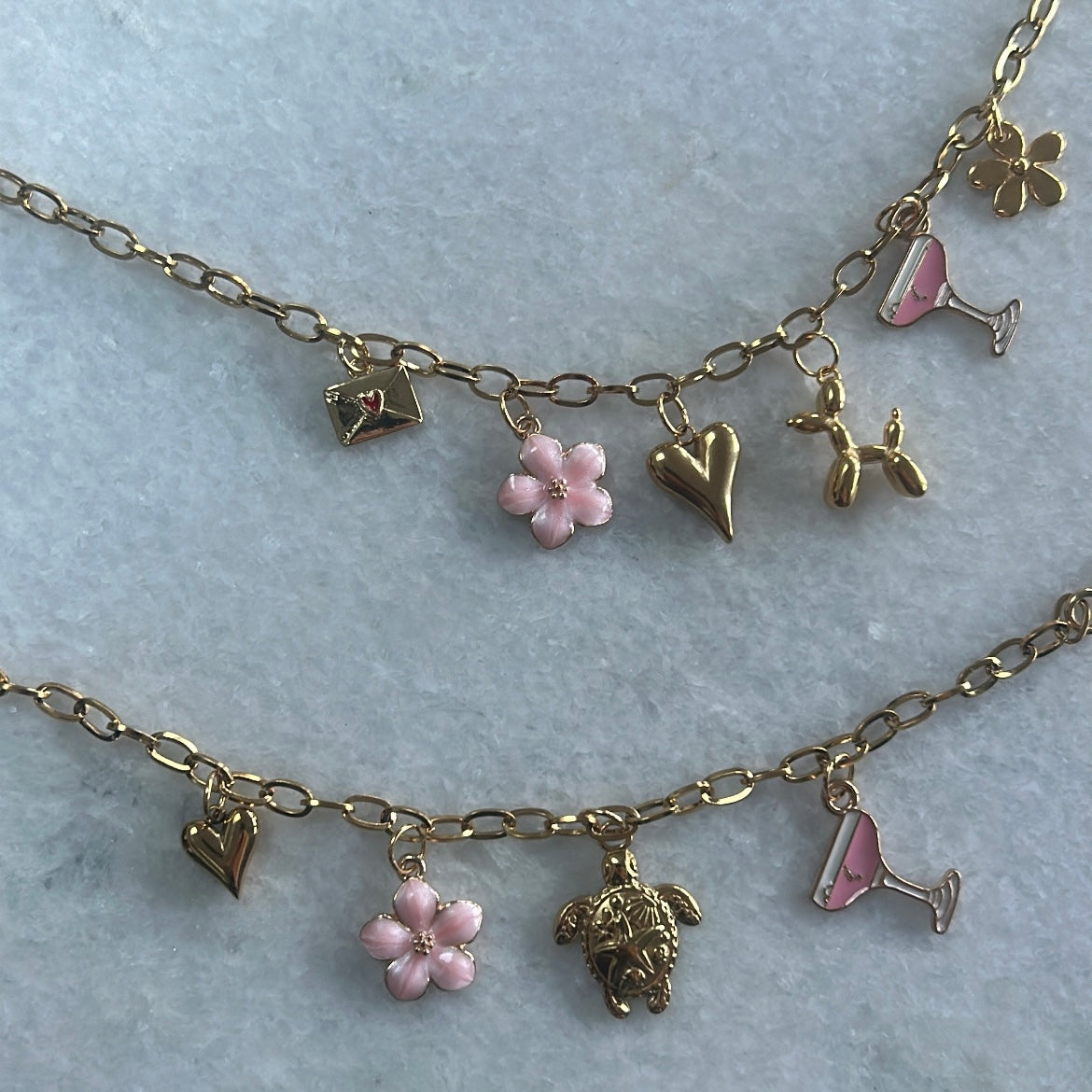 Bedelketting en armband set Lieve - goud