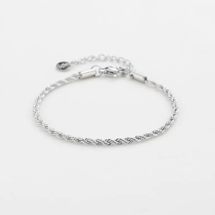 Twisted chain armband - zilver