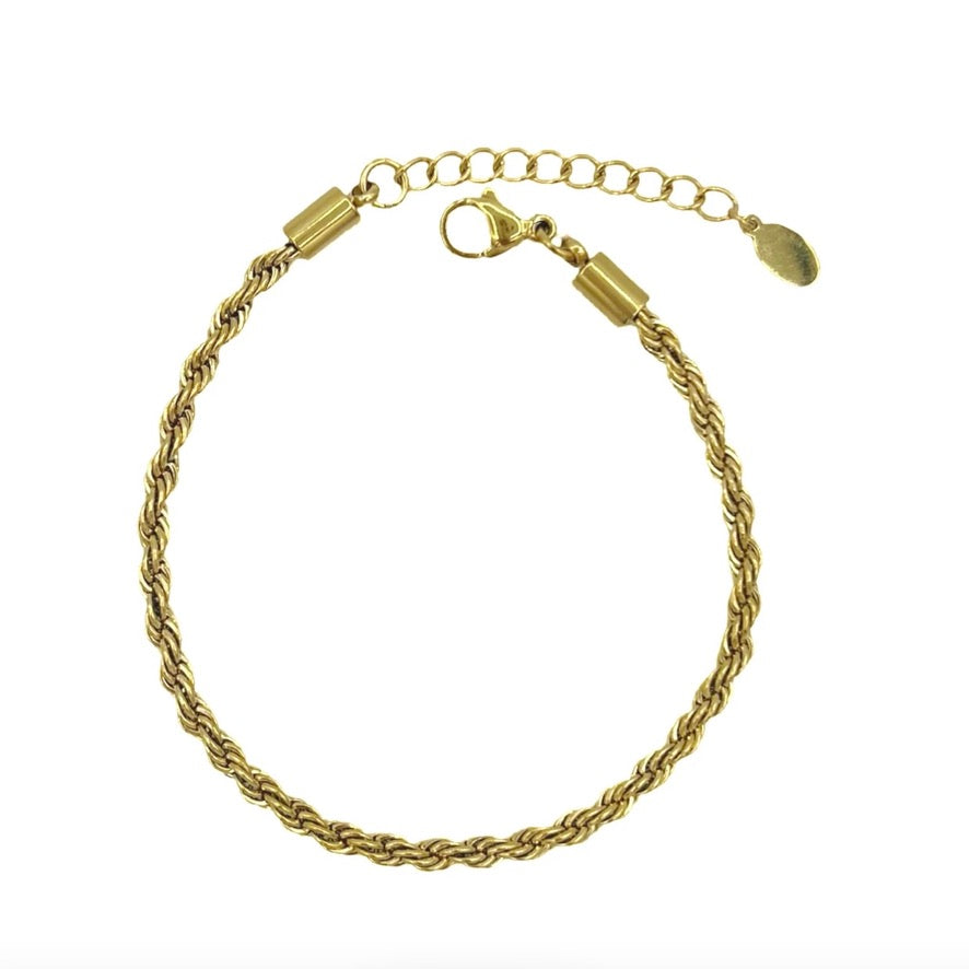 twisted chain armband - goud