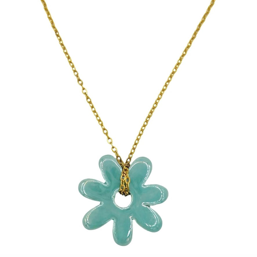 flower ketting - goud