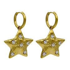 Diamond star oorbellen - goud