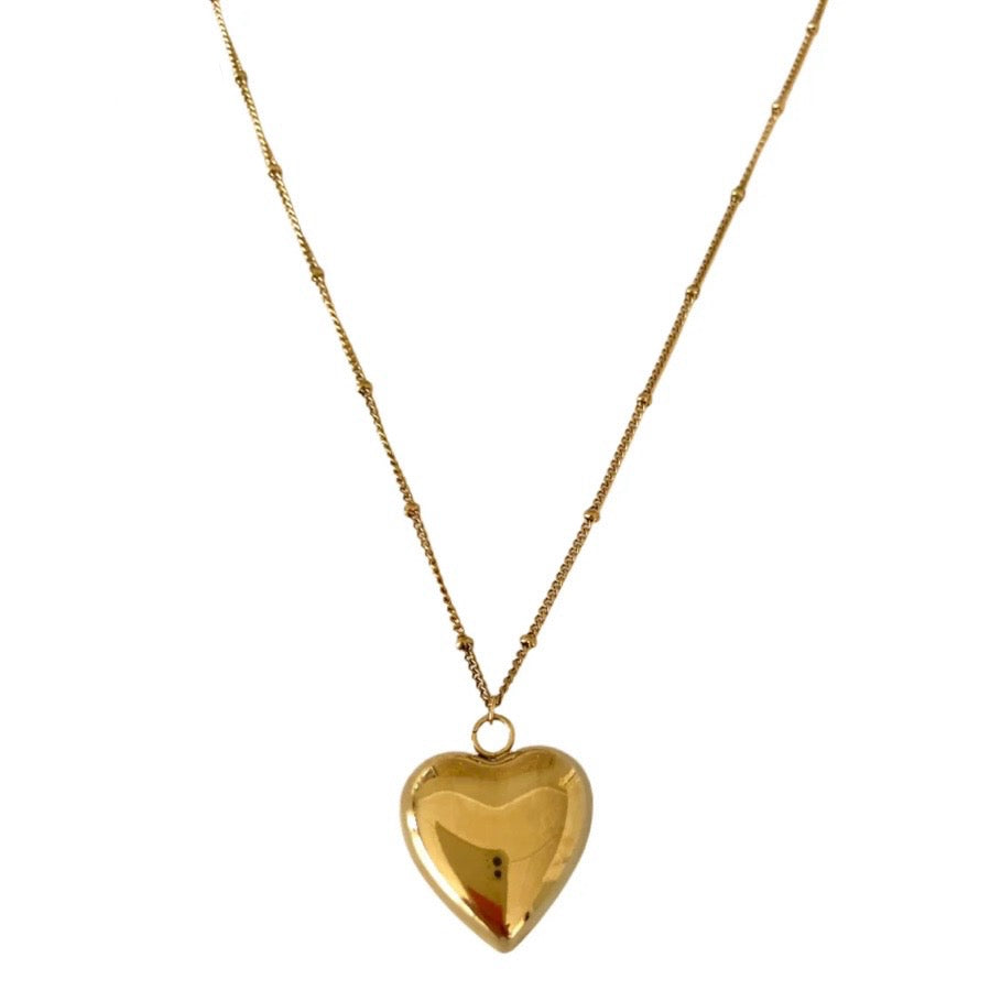 Chunky heart ketting - goud