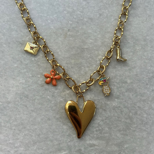 Bedelketting oranje - goud