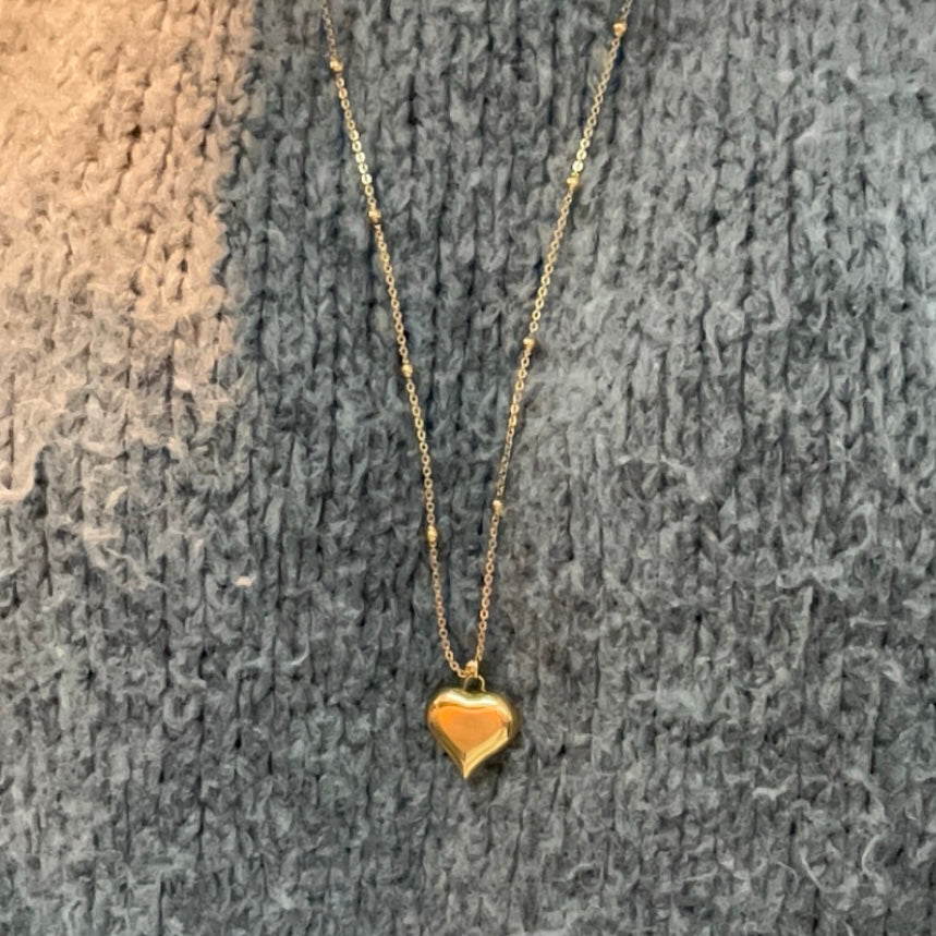 Chunky heart ketting - goud