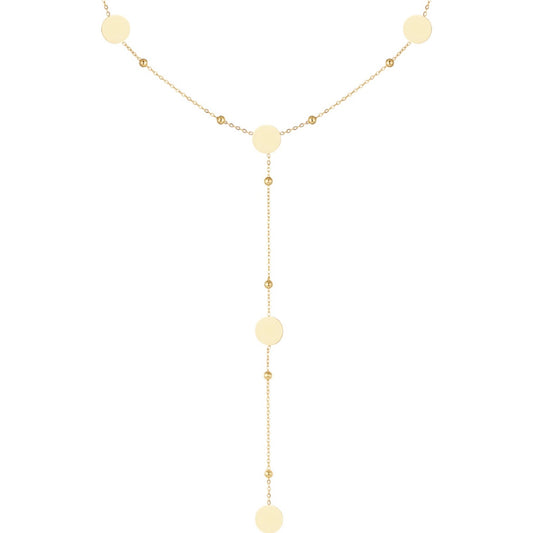 Lange ketting rondjes - goud