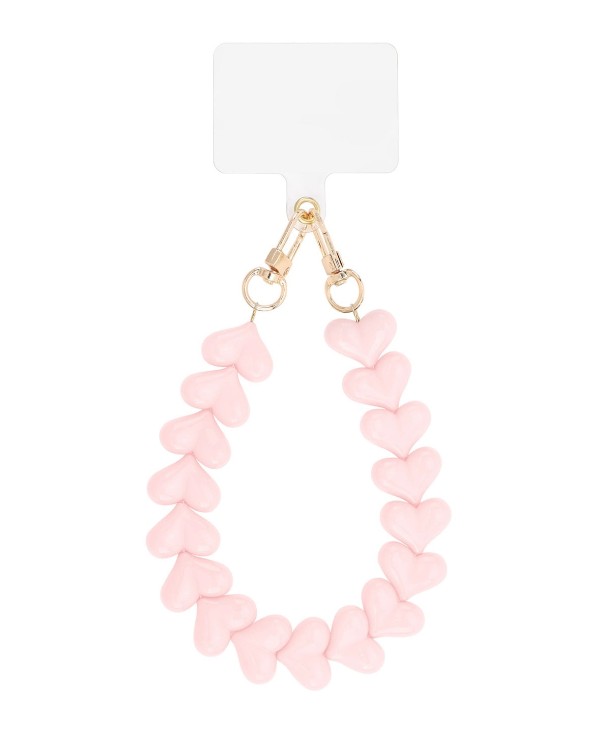 Phone cord hartjes licht roze