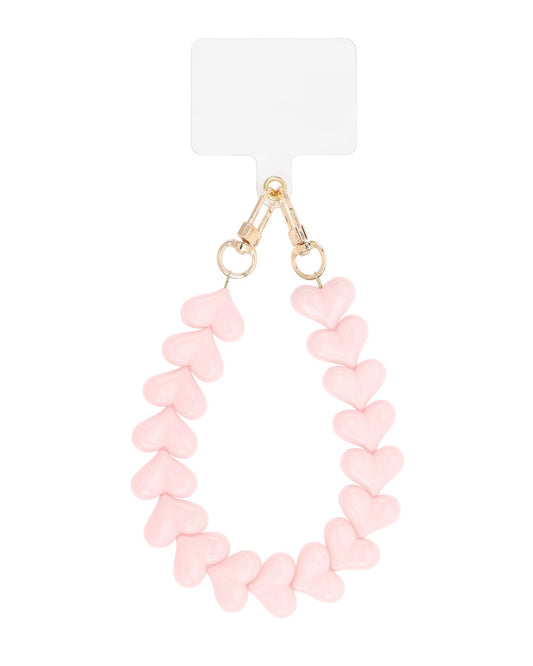 Phone cord hartjes licht roze