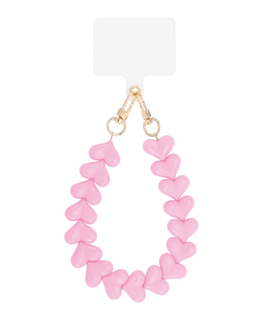 Phone cord hartjes roze