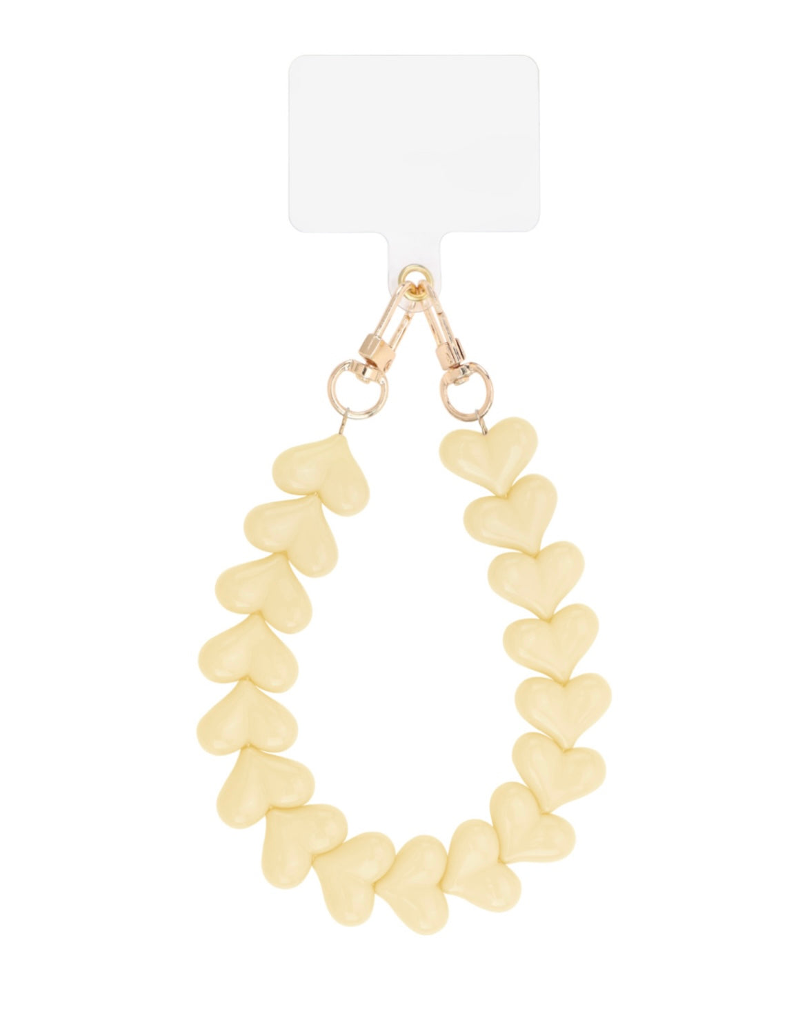 Phone cord hartjes beige