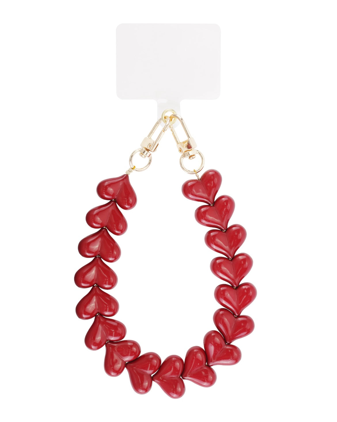 Phone cord hartjes rood