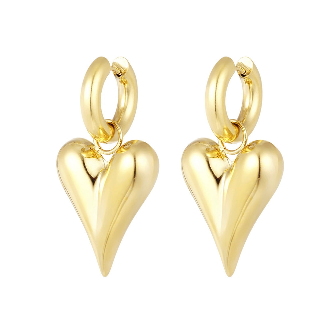 Heart oorbellen - goud