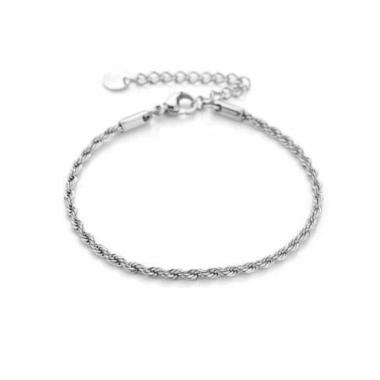 Twisted chain armband - zilver