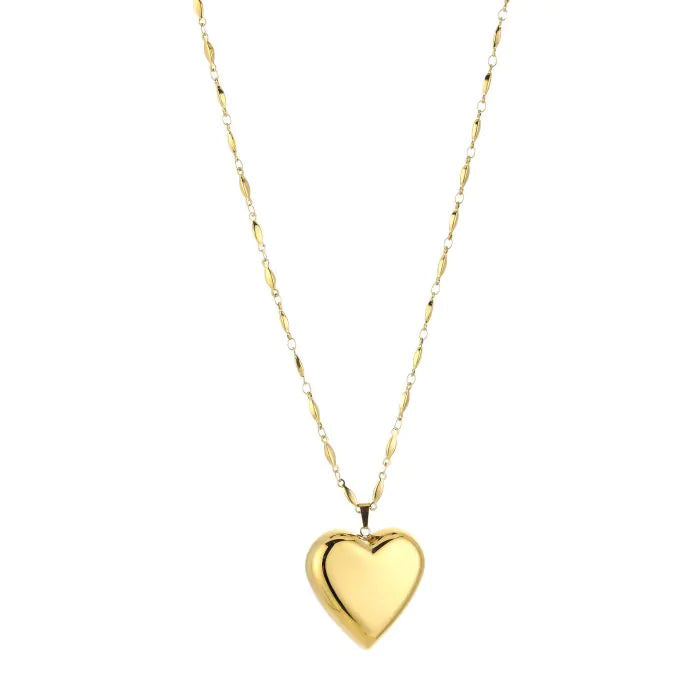 Chunky heart ketting - goud